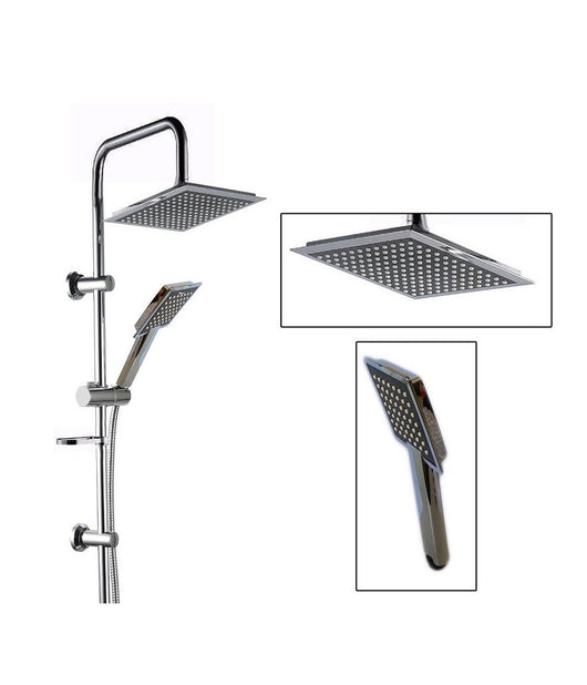 Asta Saliscendi Cromata Colonna Doccia Soffione Fisso Doccetta 9005v2         2