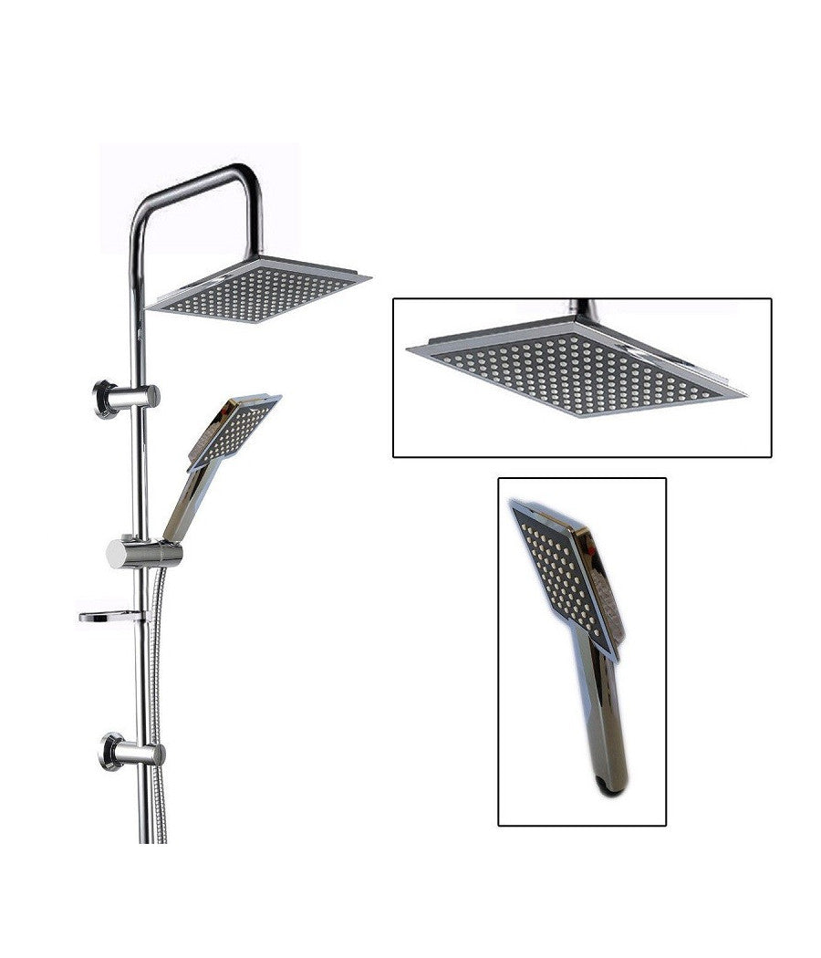 Asta Saliscendi Cromata Colonna Doccia Soffione Fisso Doccetta 9005v2         2