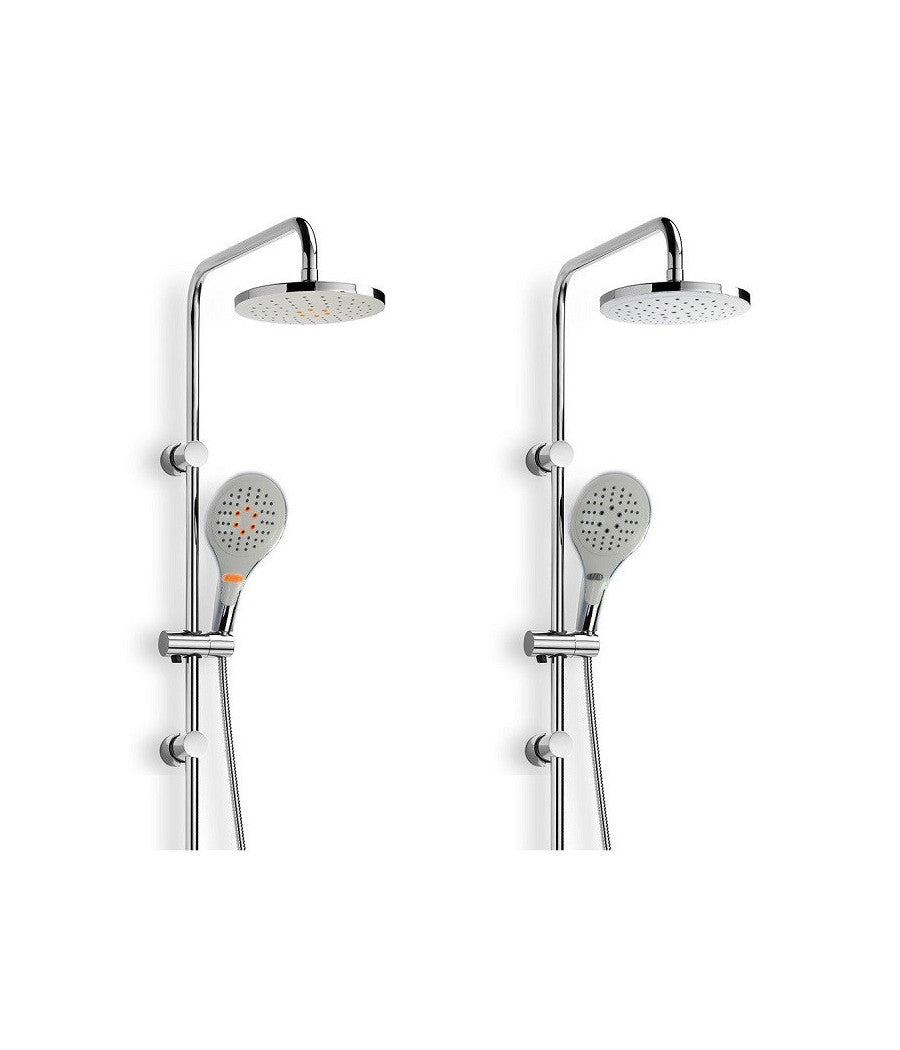 Asta Saliscendi Cromata Colonna Doccia Soffione Fisso Doccetta Con Saliscendi         