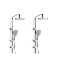 Asta Saliscendi Cromata Colonna Doccia Soffione Fisso Doccetta Con Saliscendi         