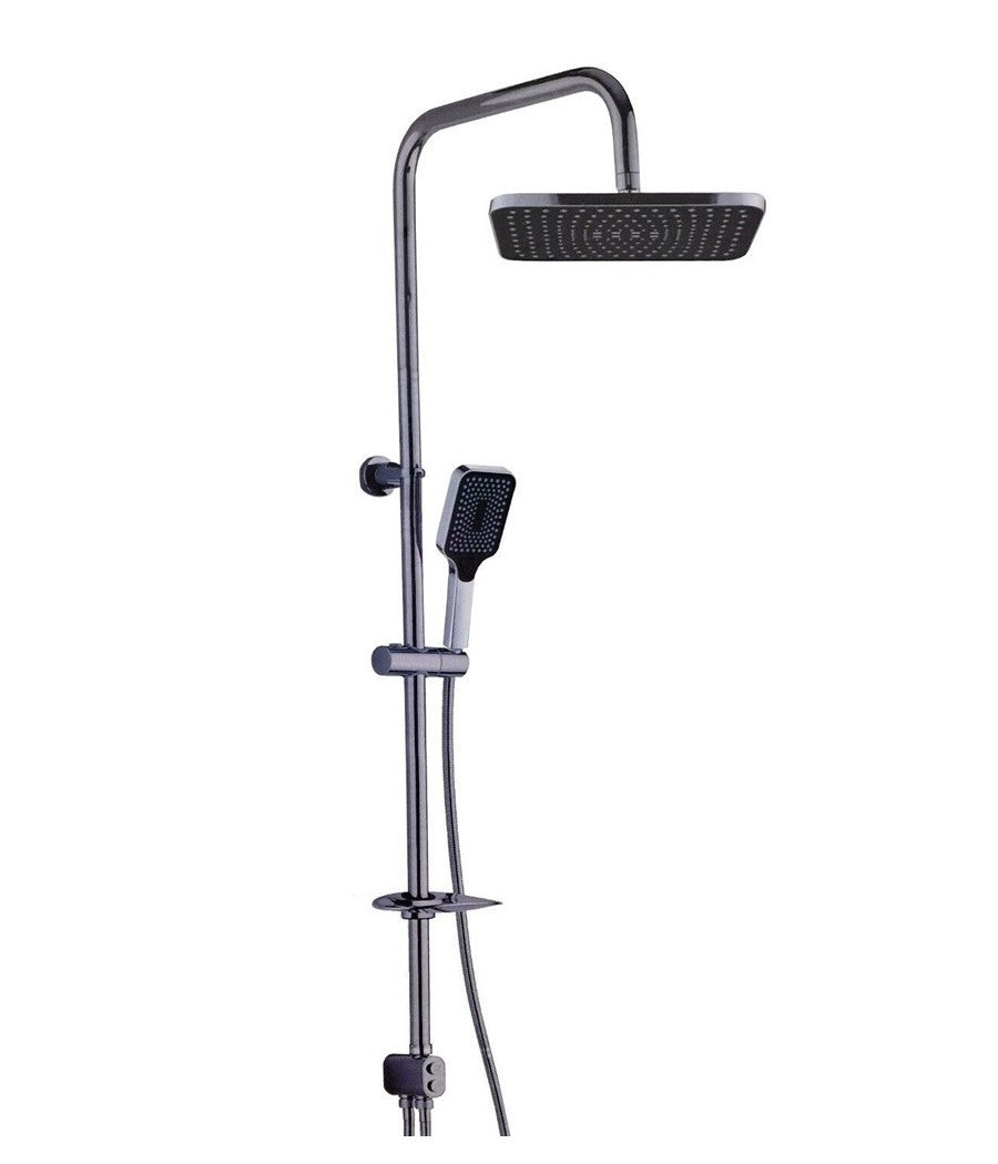 Asta Saliscendi Cromata Colonna Doccia Soffione Fisso Doccetta Portasapone 87307         