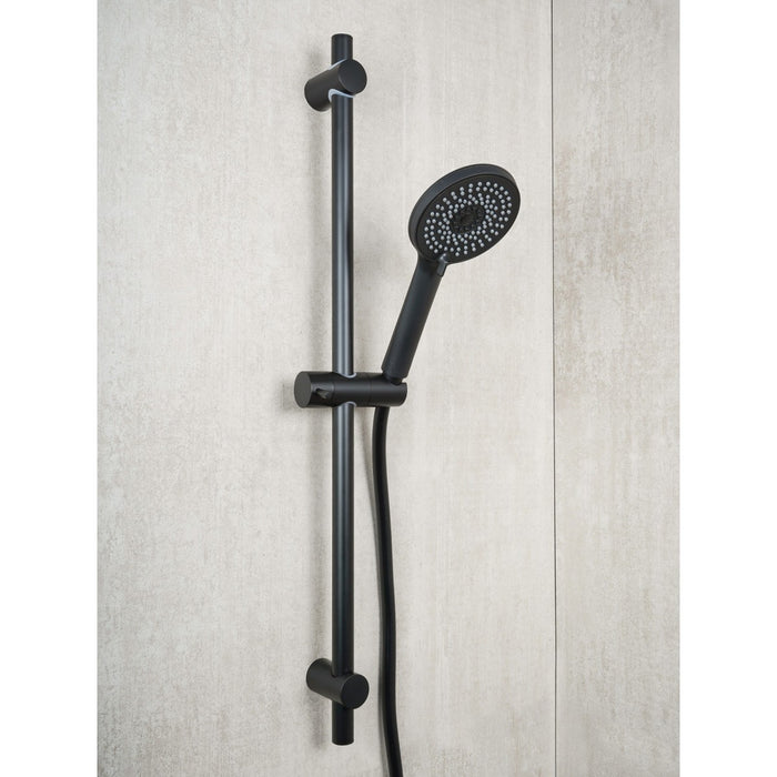 Asta saliscendi nera con doccetta multifunzione ermes