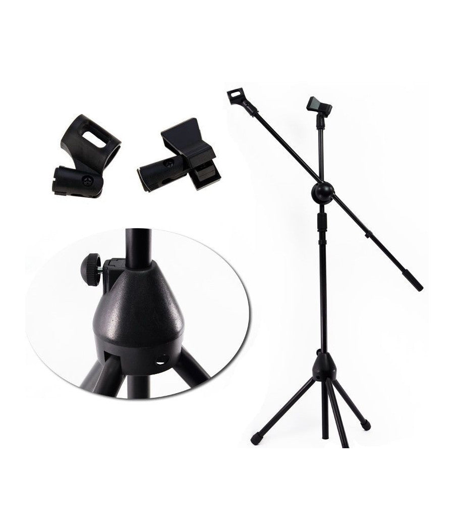 Asta Supporto Per Microfono Professionale Con Pinza Innesto Treppiedi Regolabile         