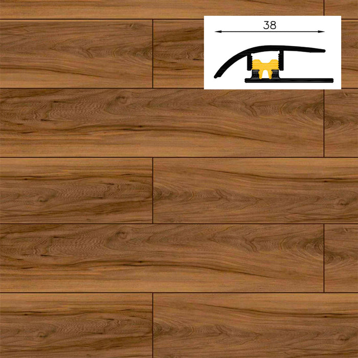 Barra da 90cm di PROFILO GIUNTO in Alluminio Gamma Laminati - Piatto o a discesa (base+coperchio) - ASTANA - DISCESA
