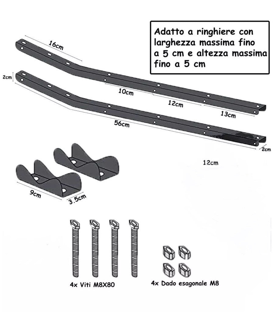 Aste Per Stendibiancheria Fisse Per Ringhiera Balcone Stendino Da Esterno Bracci         