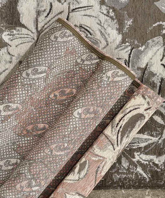 Tappeto moderno floreale ASTER FANGO in ciniglia multiuso lavabile antiscivolo cm.175x240