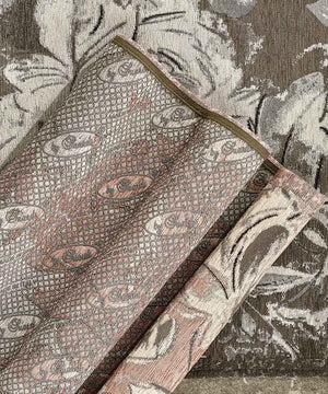 Tappeto moderno floreale ASTER ARGENTO in ciniglia multiuso lavabile antiscivolo cm.115x175