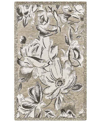 Tappeto moderno floreale ASTER TORTORA in ciniglia multiuso lavabile antiscivolo cm.85x150