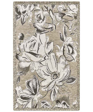Tappeto moderno floreale ASTER TORTORA in ciniglia multiuso lavabile antiscivolo cm.140x200