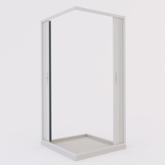 Box doccia a soffietto in PVC 100x100 cm H 185 mod. Aster con apertura centrale