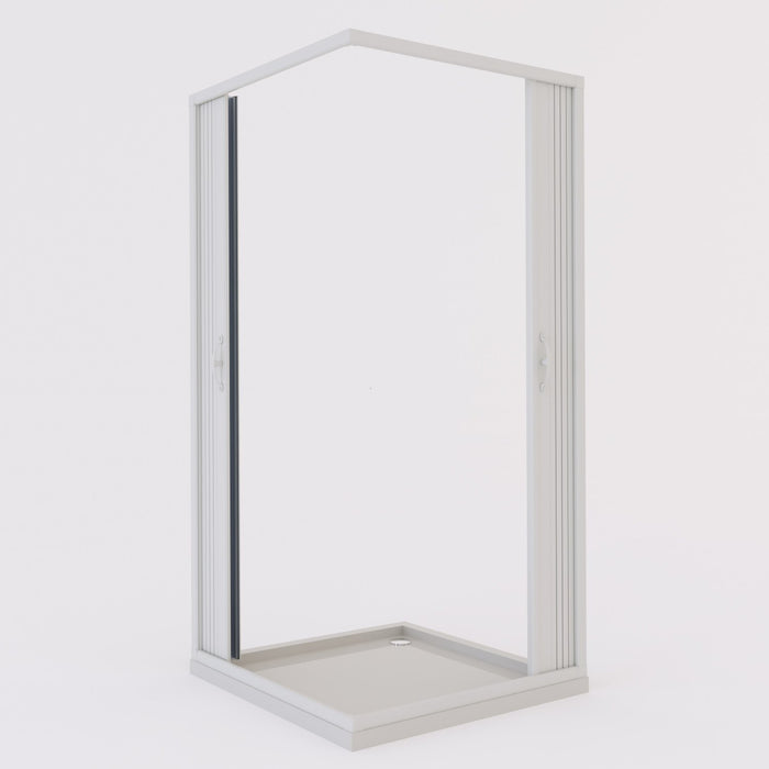 Box doccia a soffietto in PVC 90x90 cm H 185 mod. Aster con apertura centrale