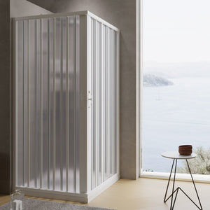 Box doccia a soffietto in PVC 70x100 cm H 185 mod. Aster con apertura centrale