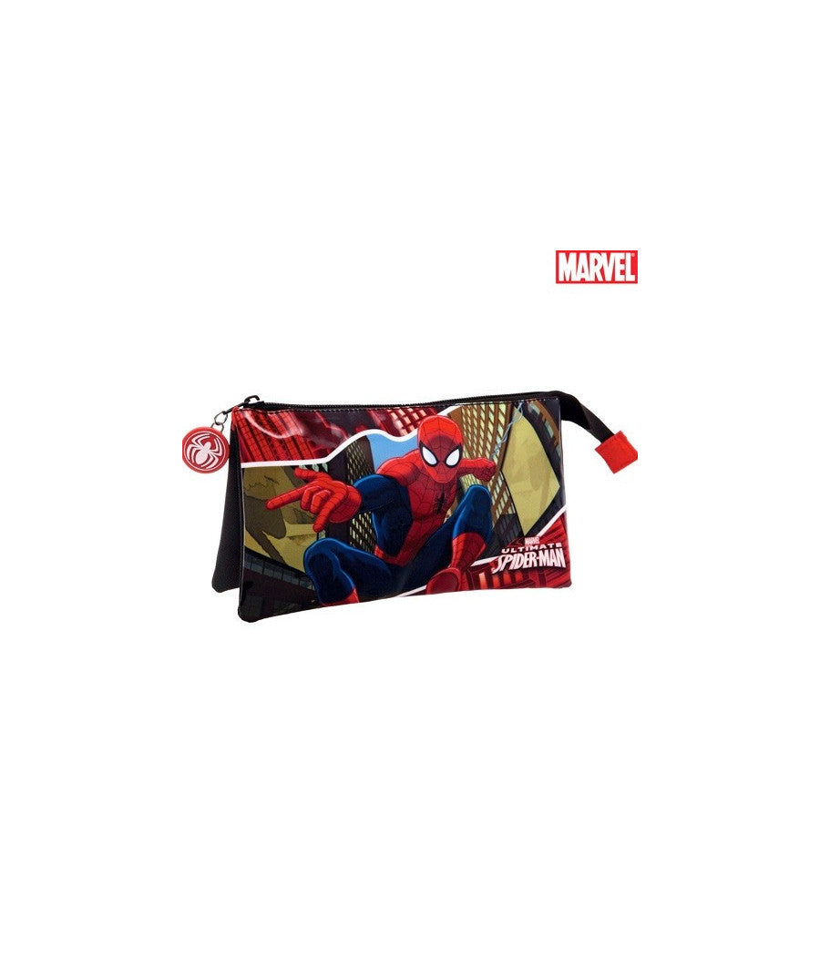 Astuccio 3 Posti Chiusura Zip Portapenne Porta Matite Pastelli Marvel Spiderman         