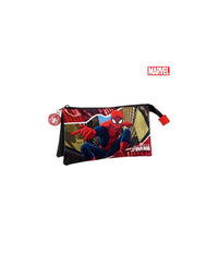 Astuccio 3 Posti Chiusura Zip Portapenne Porta Matite Pastelli Marvel Spiderman         