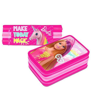 Astuccio 3 Zip Cerniere Portapastelli Matite Scuola Barbie Make Today Magic         