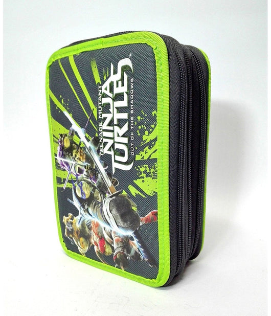 Astuccio 3 Zip Scomparti Cerniere Tartarughe Ninja Turtles Fantasia Accessoriato         