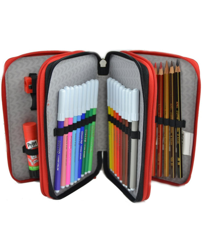 Astuccio 3zip Accessoriato Completo Yub Seven Originale Svalvolati Scuola Grigio         