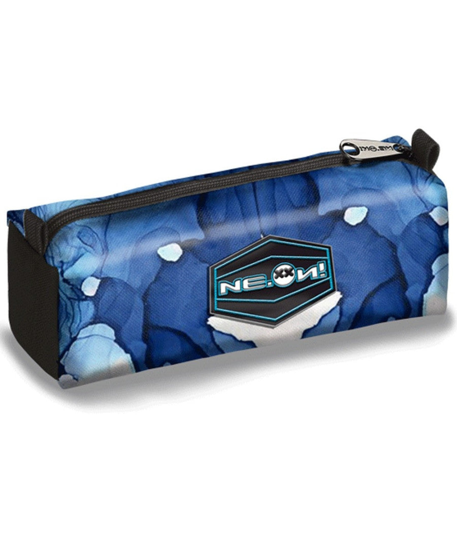 Astuccio Bauletto Neon Gut Azzurro Sfumature Fantasia Singola Zip Scuola Ragazzi         