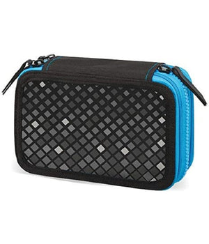 Astuccio Comix 2win 3 Zip Scomparti Portapastelli Penne Scuola Accessoriato Blu         