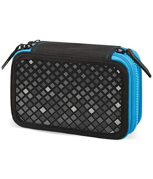 Astuccio Comix 2win 3 Zip Scomparti Portapastelli Penne Scuola Accessoriato Blu         