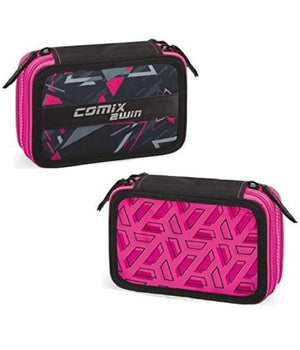Astuccio Comix 2win 3zip Scomparti Portapastelli Penne Scuola Accessoriato Fuxia         