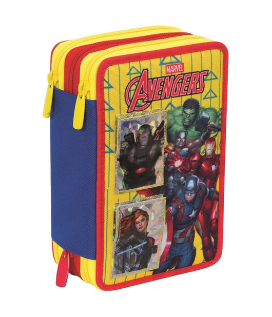 Astuccio Completo 3 Zip Avengers Supereroi Accessoriato Bambini Scuola Elemntare         