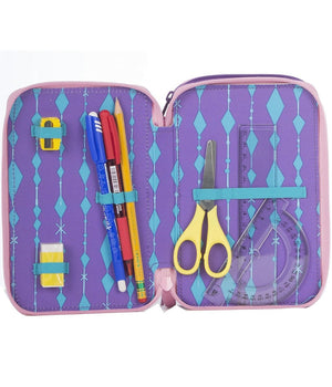 Astuccio Completo 3 Zip Frozen Elsa Anna Accessoriato Bambine Scuola         