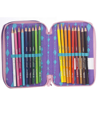 Astuccio Completo 3 Zip Frozen Elsa Anna Accessoriato Bambine Scuola         