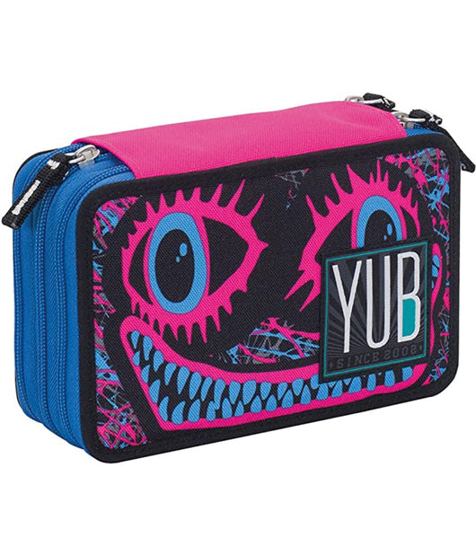 Astuccio Completo 3 Zip Triplo Scomparto Svalvolati Accessori Scuola Rosa Ragazze         