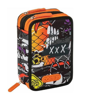 Astuccio Completo Corredo 3 Zip Comix Bright Zombie Boy Porta Pastelli Scuola         