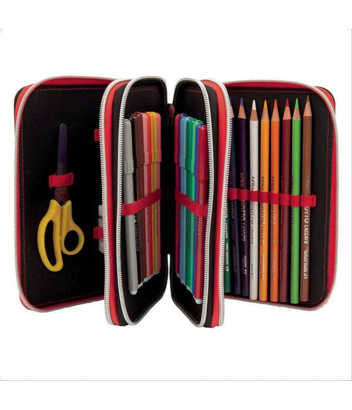 Astuccio Gormiti Scuola 3 Piani Completo Portapastelli Portapenne Pennarelli         