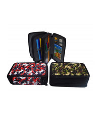 Astuccio Mimetico Con 3 Zip Triplo Scomparto Accessoriato 27 Pz. Scuola Bambini         