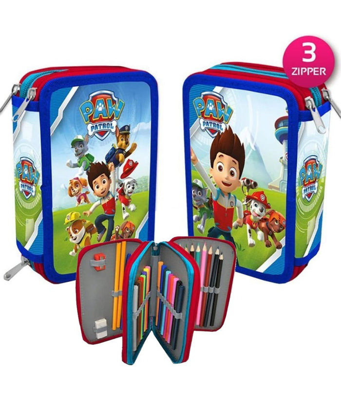 Astuccio Paw Patrol Pets 3 Zip Triplo Scomparto Accessoriato Scuola Bambini         