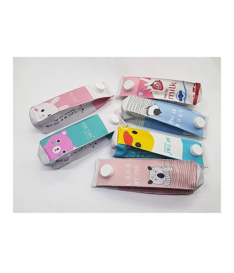 Astuccio Porta Trucco Latte Pochette Portapenne Pastelli Matite Cosmetici Zip         