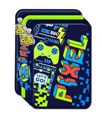 Astuccio Portapastelli Portapenne 3 Scomparti Chiusura A Zip M8 Boy Blu Verde         