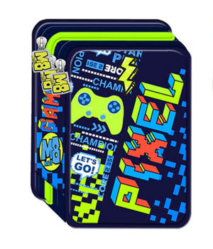 Astuccio Portapastelli Portapenne 3 Scomparti Chiusura A Zip M8 Boy Blu Verde         