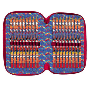 Trade Shop - Astuccio Portapastelli Scuola 3 Zip Topolino Accessoriato Pastelli Pennarelli -