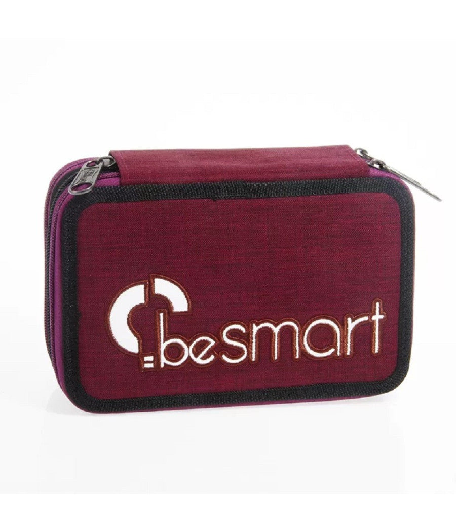 Astuccio Portapastelli Triplo York Bordeaux Be Smart Portapenne Accessori Scuola         