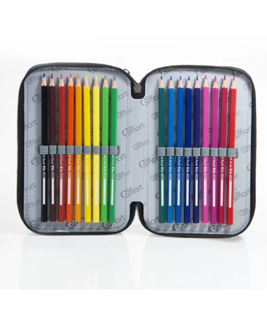 Astuccio Portapastelli Triplo York Grigio Be Smart Portapenne Accessori Scuola         