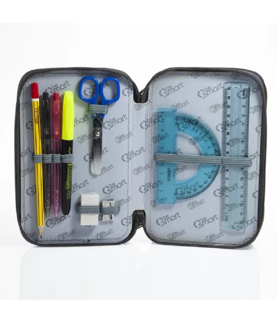 Astuccio Portapastelli Triplo York Grigio Be Smart Portapenne Accessori Scuola         