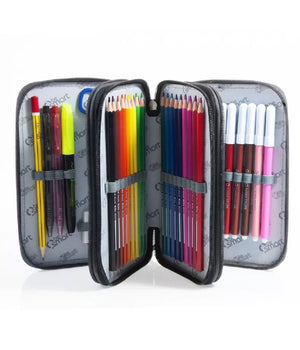 Astuccio Portapastelli Triplo York Grigio Be Smart Portapenne Accessori Scuola         