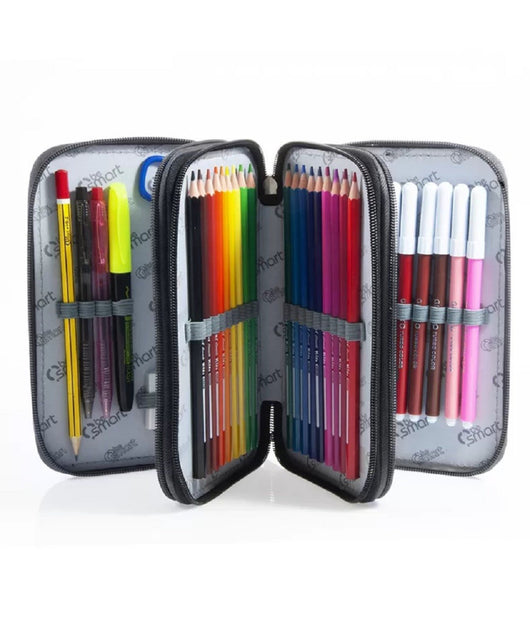 Astuccio Portapastelli Triplo York Grigio Be Smart Portapenne Accessori Scuola         
