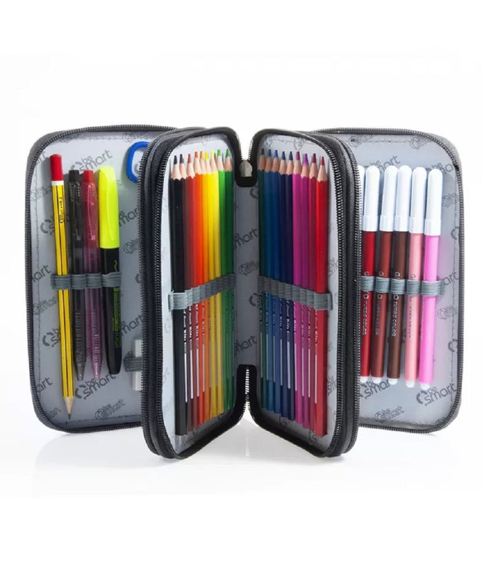 Astuccio Portapastelli Triplo York Grigio Be Smart Portapenne Accessori Scuola         