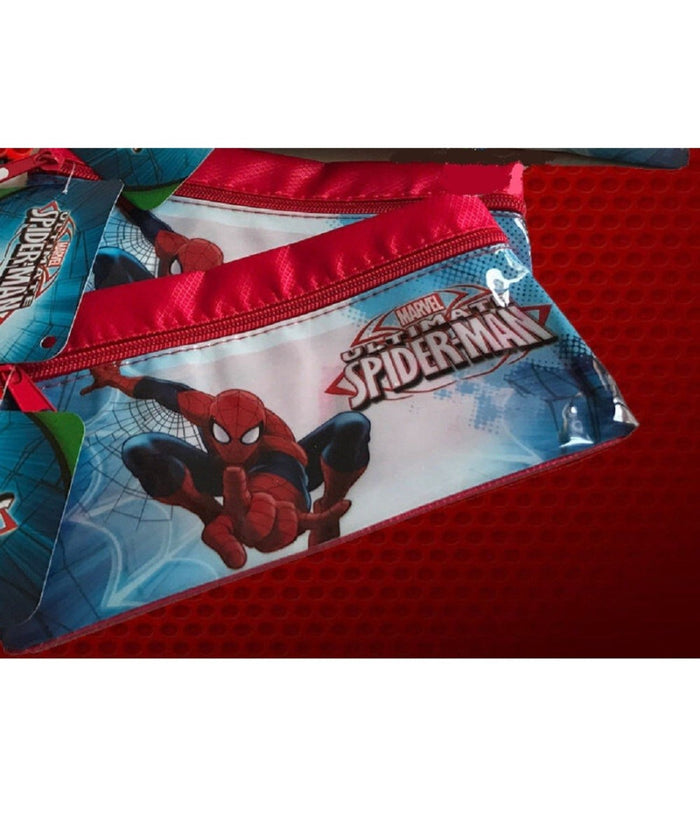 Astuccio Portapastelli Zip Spiderman Colore Blu Rosso Portapenne Scuola         