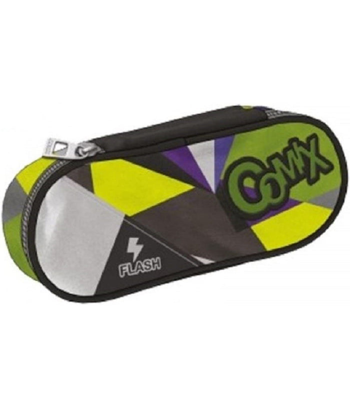 Astuccio Portapenne Ovale Comix Flash Organizzato In Poliestere Accessori Scuola         