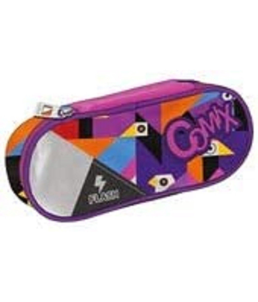 Astuccio Portapenne Ovale Comix Flash Organizzato In Poliestere Accessori Scuola         