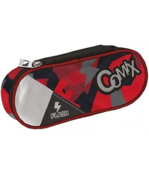 Astuccio Portapenne Ovale Comix Flash Organizzato In Poliestere Accessori Scuola         