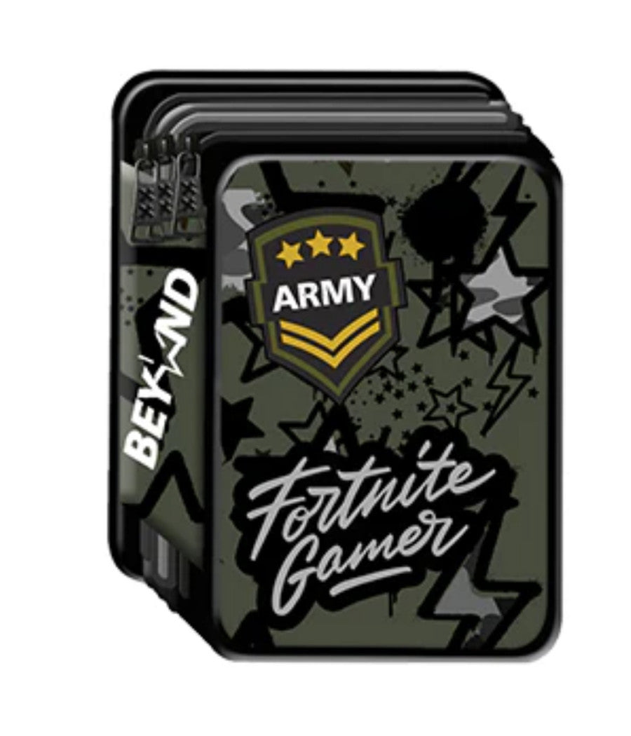 Astuccio Portapenne Pastelli 3 Scomparti Con Zip Beyond Boy Nero Verde Militare         