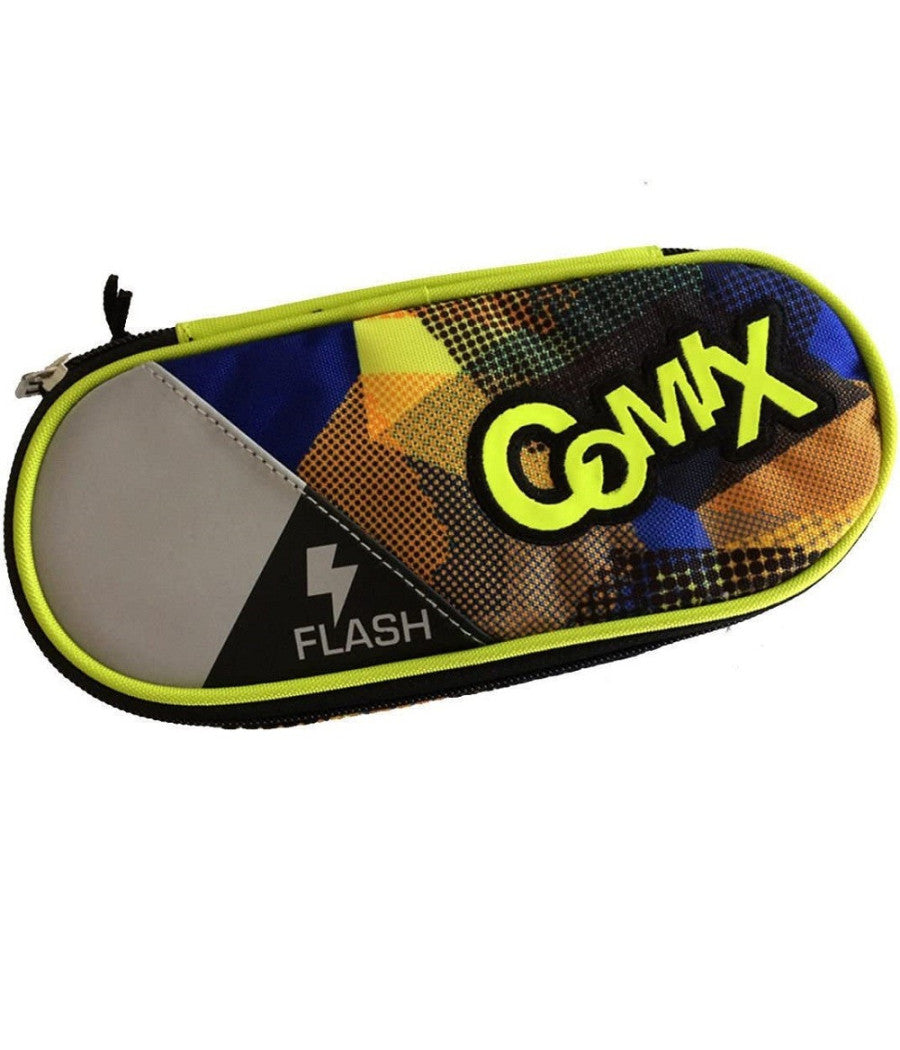 Astuccio Portapenne Pastelli Pennarelli Comix Flash Nero Verde Accessori Scuola         