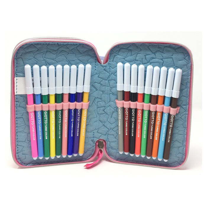 Trade Shop - Astuccio Scuola 3d Principesse Cenerentola Rapunzel Ariel Disney 3 Zip Cerniere -